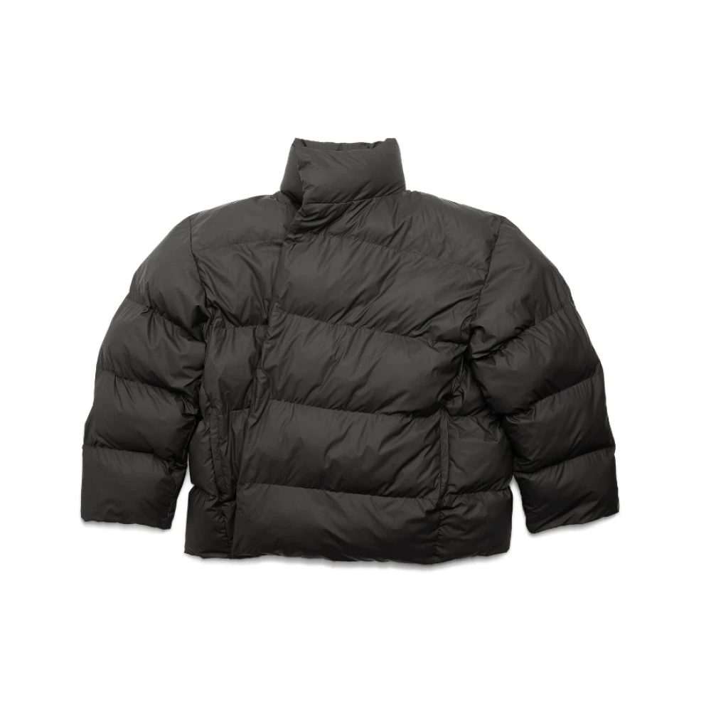 Balenciaga Zwarte Pufferjas met Wrap Sluiting Black Dames
