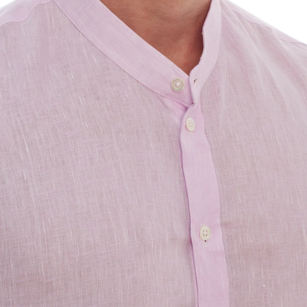 Emporio Armani Elegante linnen overhemd met lange mouwen Purple Heren