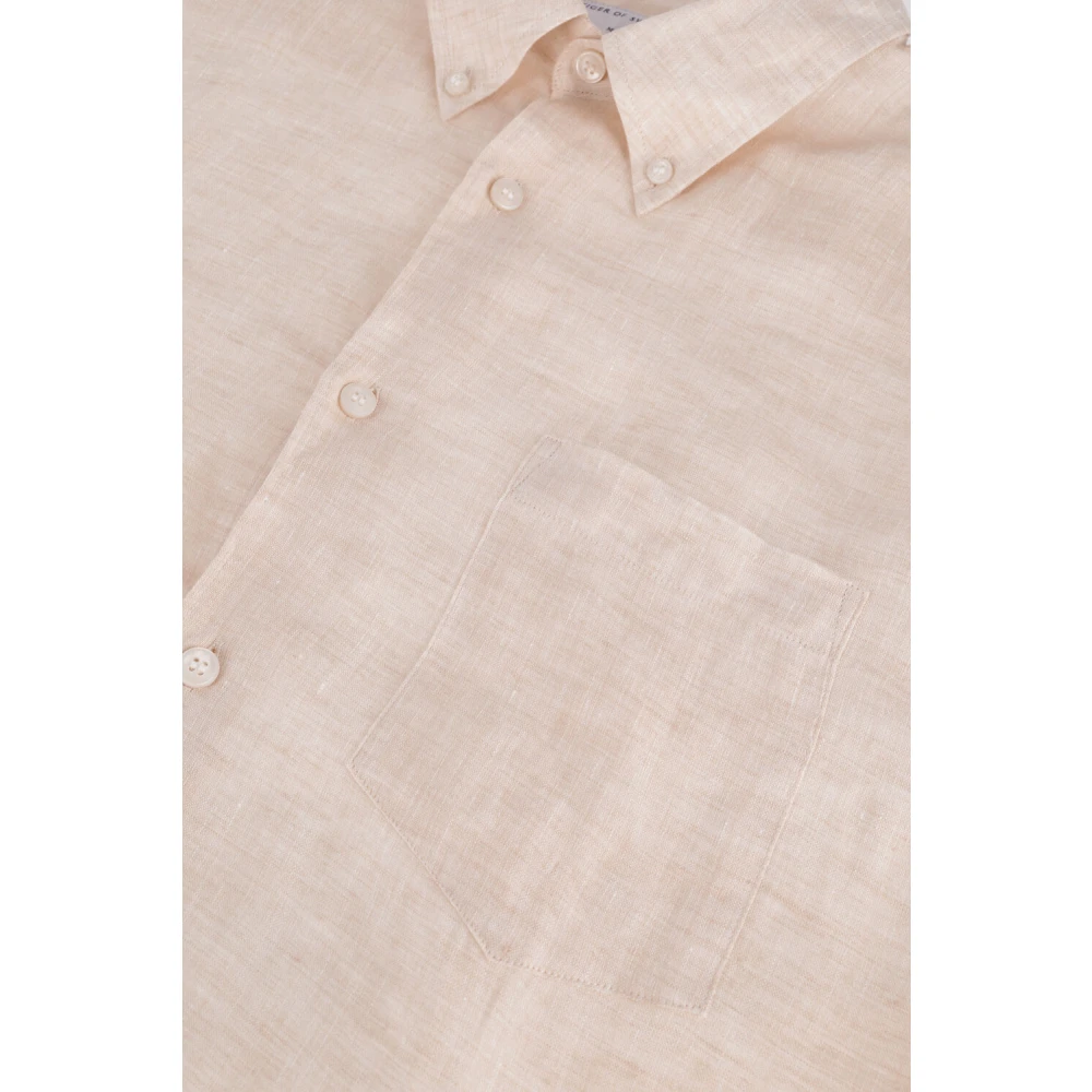 Tiger Of Sweden Linnen Casual Overhemd Sankt 2005 Creme Beige Heren