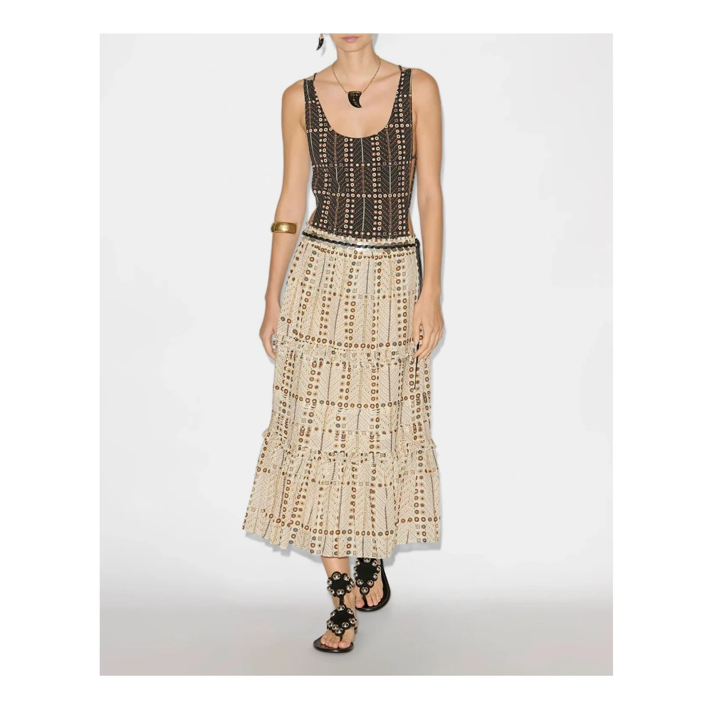 Isabel Marant Étoile Gedrukte Katoenen Voile Lange Rok Multicolor Dames