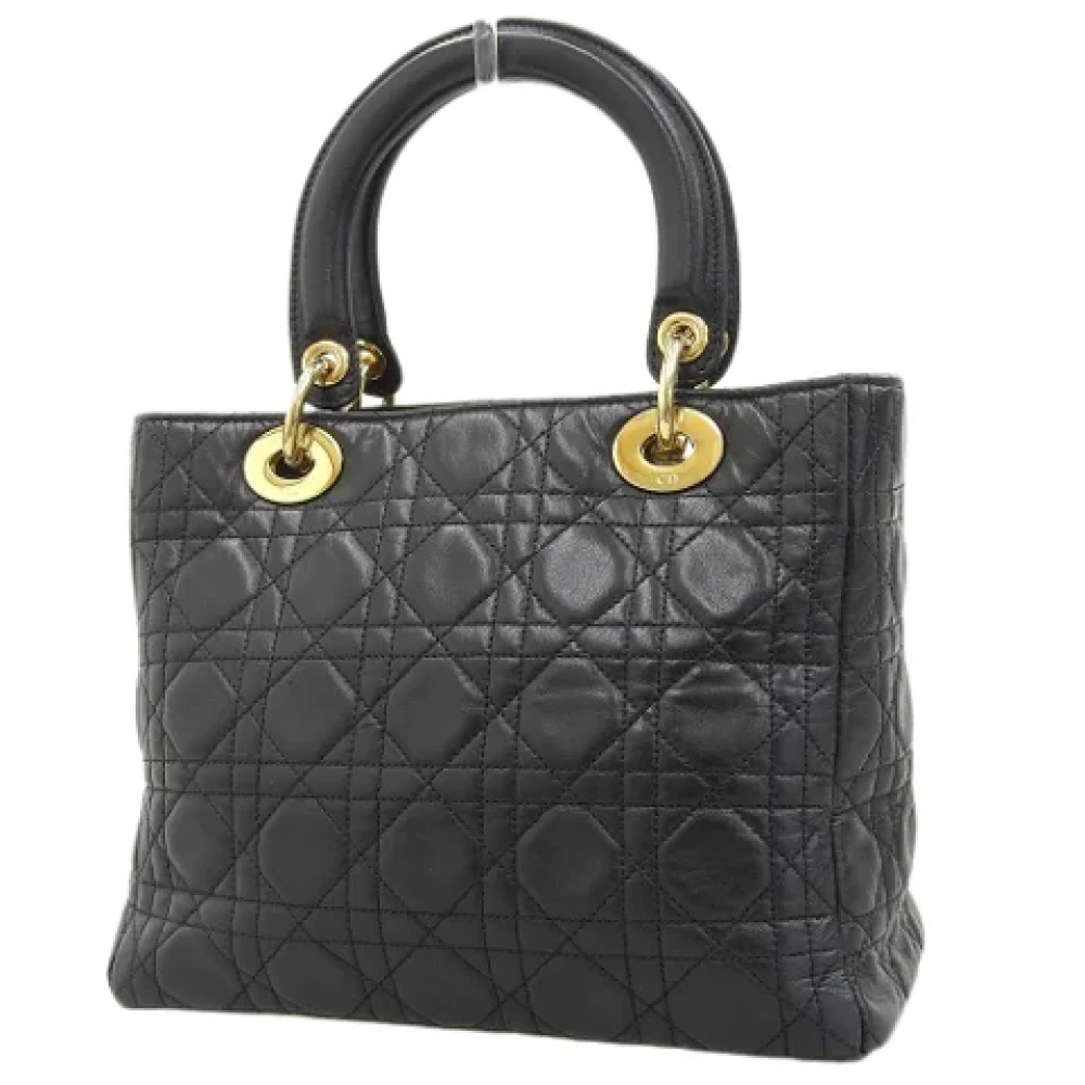 Dior Vintage Pre-owned Leather handbags Black Dames