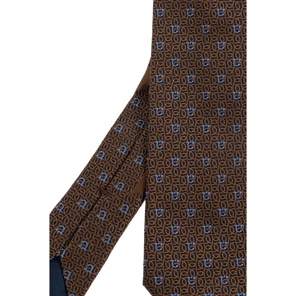 Salvatore Ferragamo Zijden stropdas Brown Heren