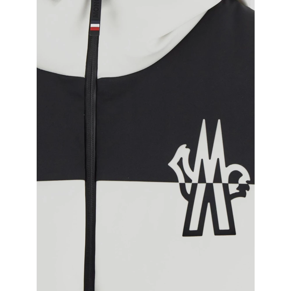 Moncler Nylon Logo Jas White Heren