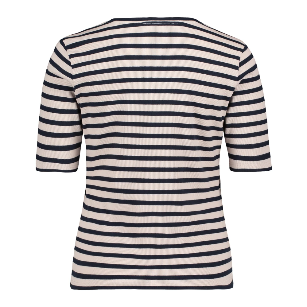 Betty Barclay Gestreept Geribbeld Basis T-shirt Beige Dames