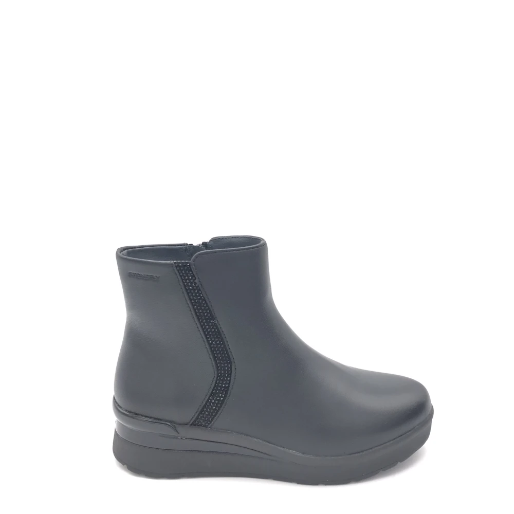 Stonefly Vrouw Zwart Schoenen Dames, 42 Eu, Leer, Tronchetto Enkellaars