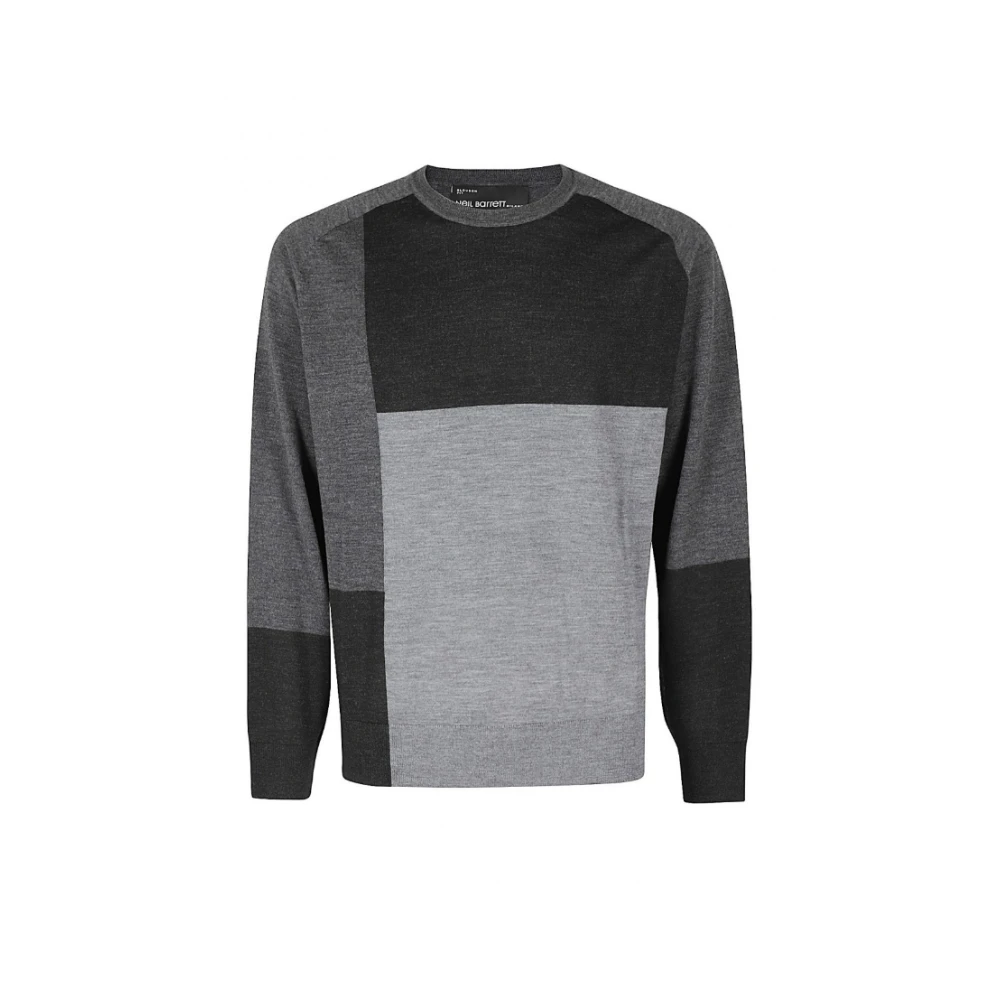 Neil Barrett Zwarte Tonal Block Sweater Black Heren