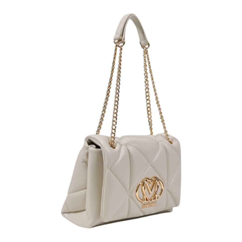 Love Moschino Middelgrote tassen Lente Zomer Collectie Polyurethaan Beige Dames