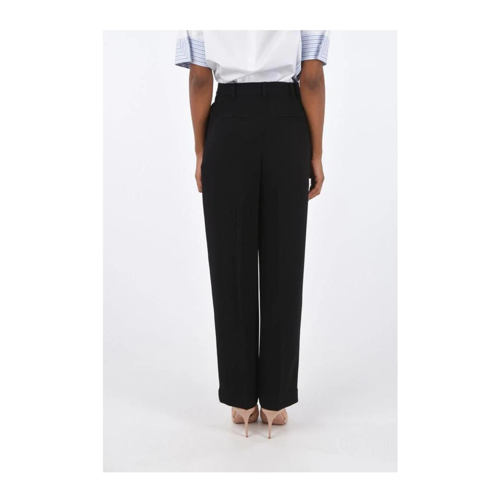 TORY BURCH Elegante Zwarte Plooibroek Black Dames