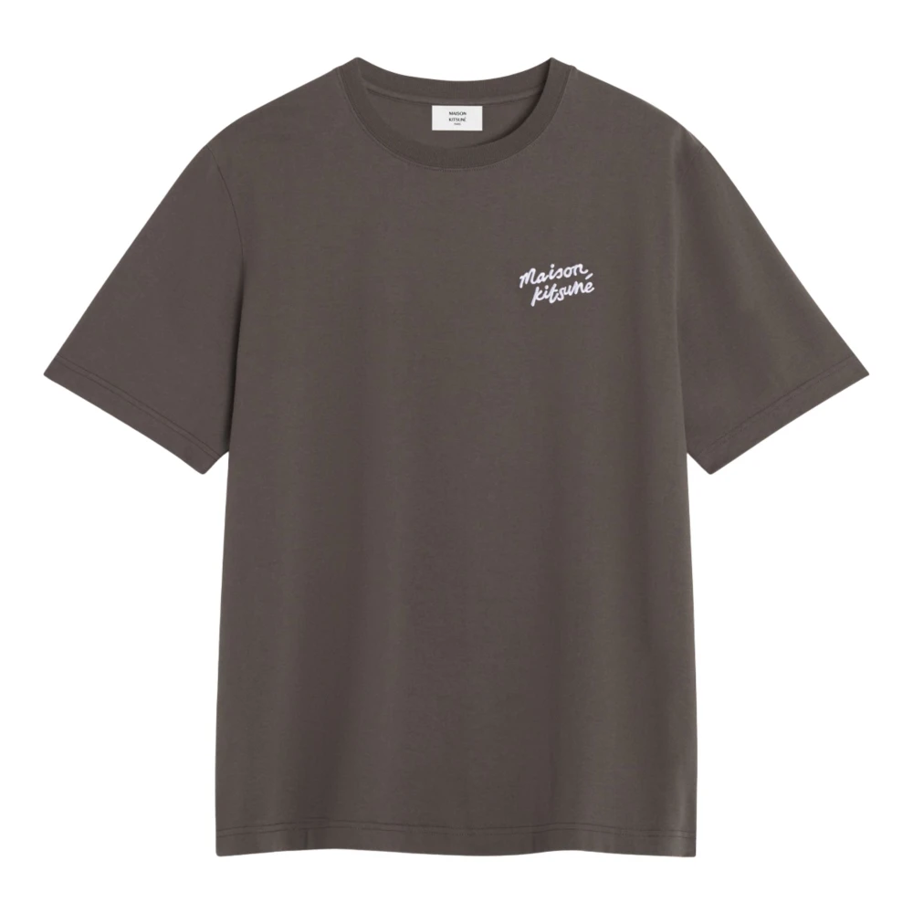Maison Kitsuné Men's Brown Printed T-Shirt - T-Shirts - L - Tops