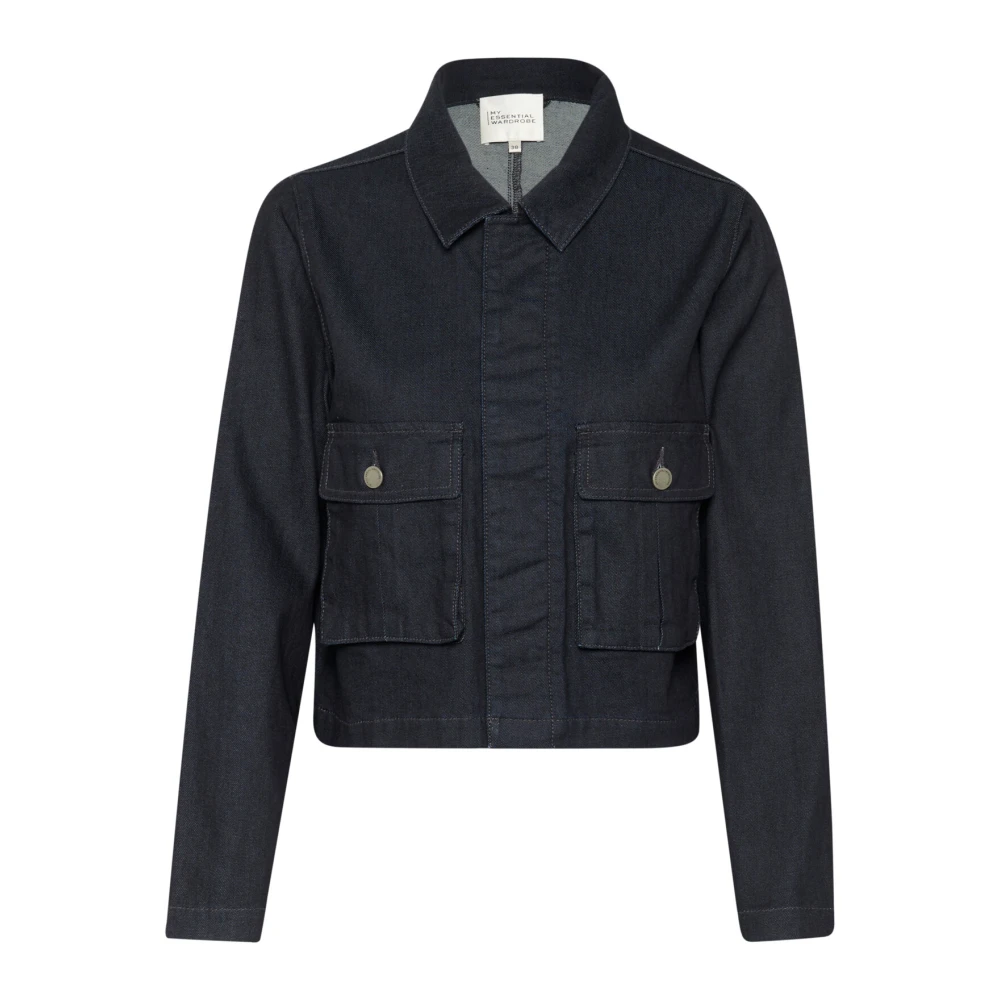My Essential Wardrobe Geknipte Donkerblauwe Jas Tennamw 172 Blue Dames