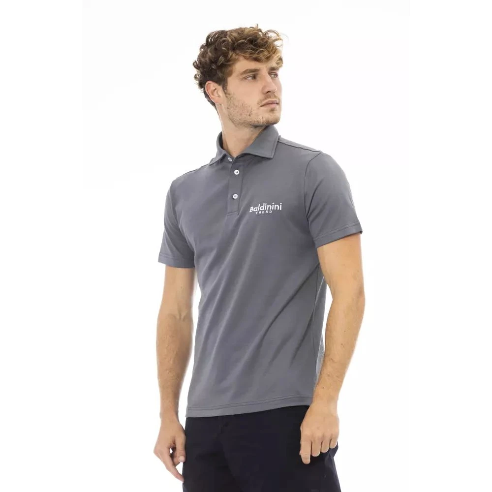 Baldinini Elegant grijs katoenen poloshirt Gray Heren