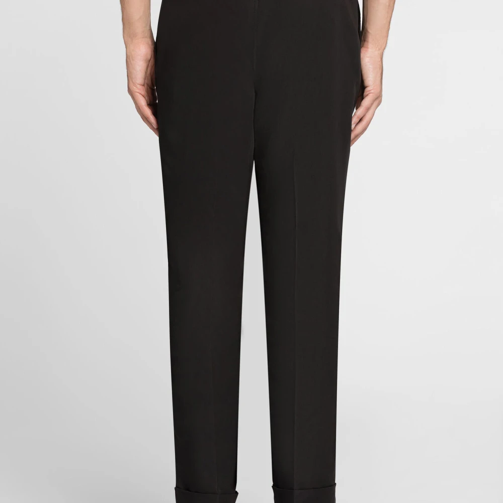 Roberto Cavalli Hoge taille geplooide broek met manchetten Black Heren