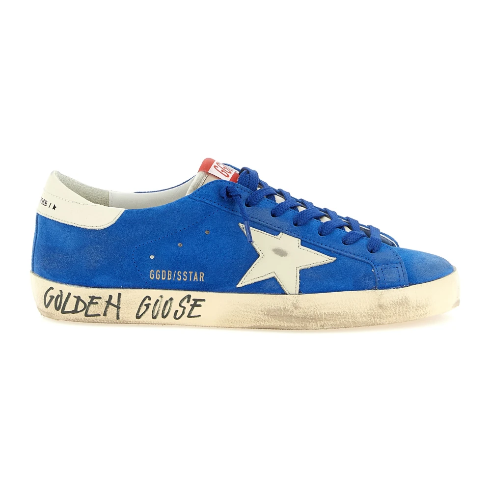 Golden Goose Men's Blue Sneakers, 6 Uk, Super-Star Suede Trainers