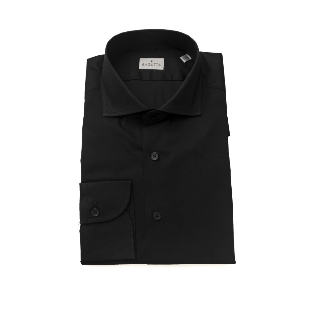 Bagutta Slim Fit Franse Kraag Overhemd Black Heren