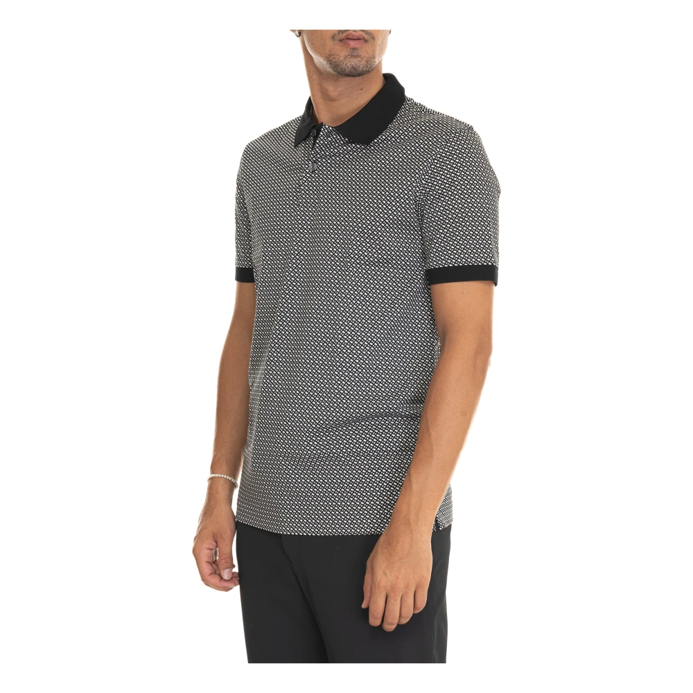 Boss Polo shirt met contrasterende kraag Black Heren