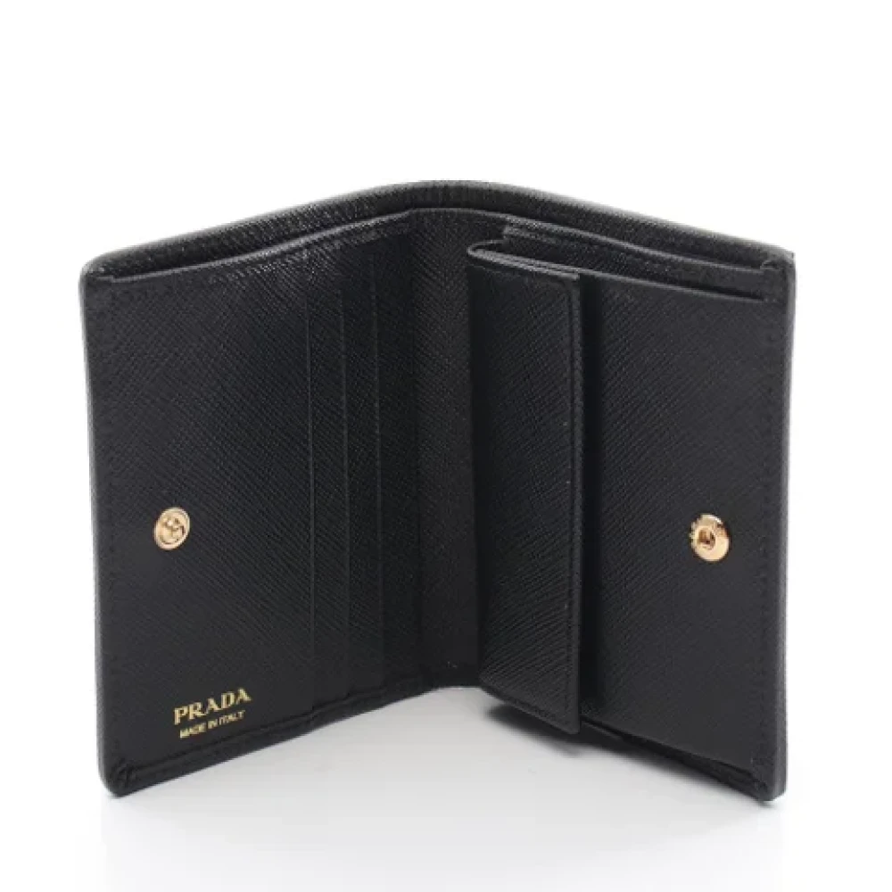Prada Vintage Pre-owned Leather wallets Black Dames