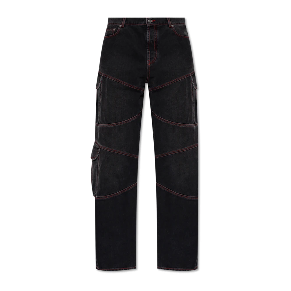 Off White Jeans met zakken Black Heren
