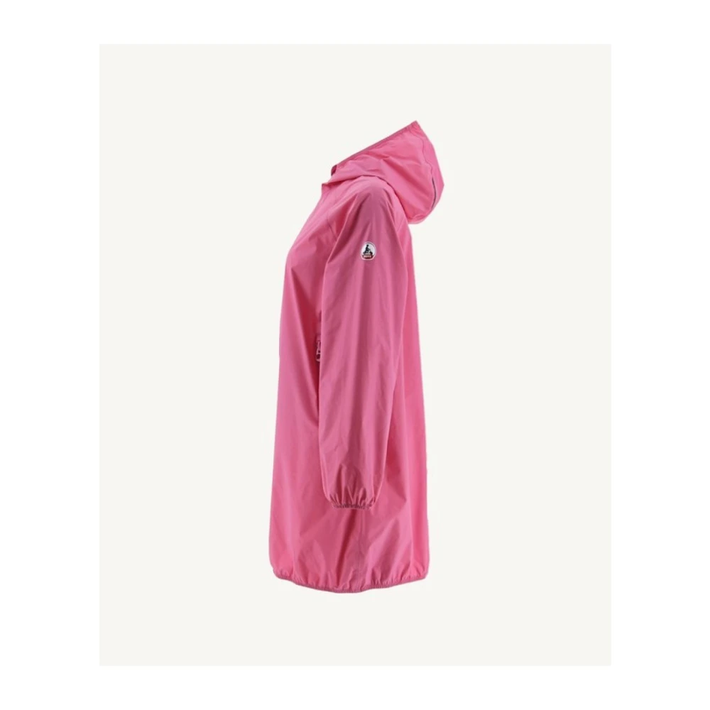 Jott Lange waterdichte jas met capuchon Reflecterend winddicht Pink Dames