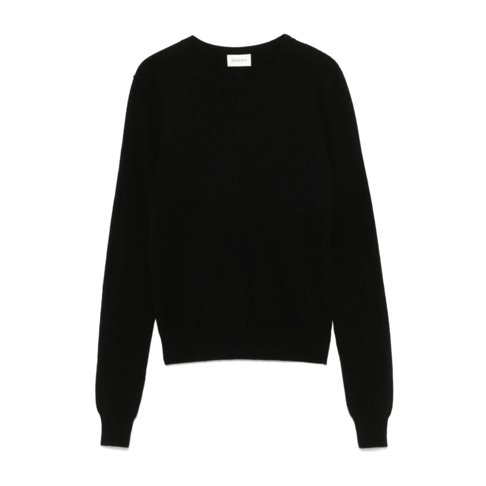 Saint Laurent Opengebreide Trui Black Dames