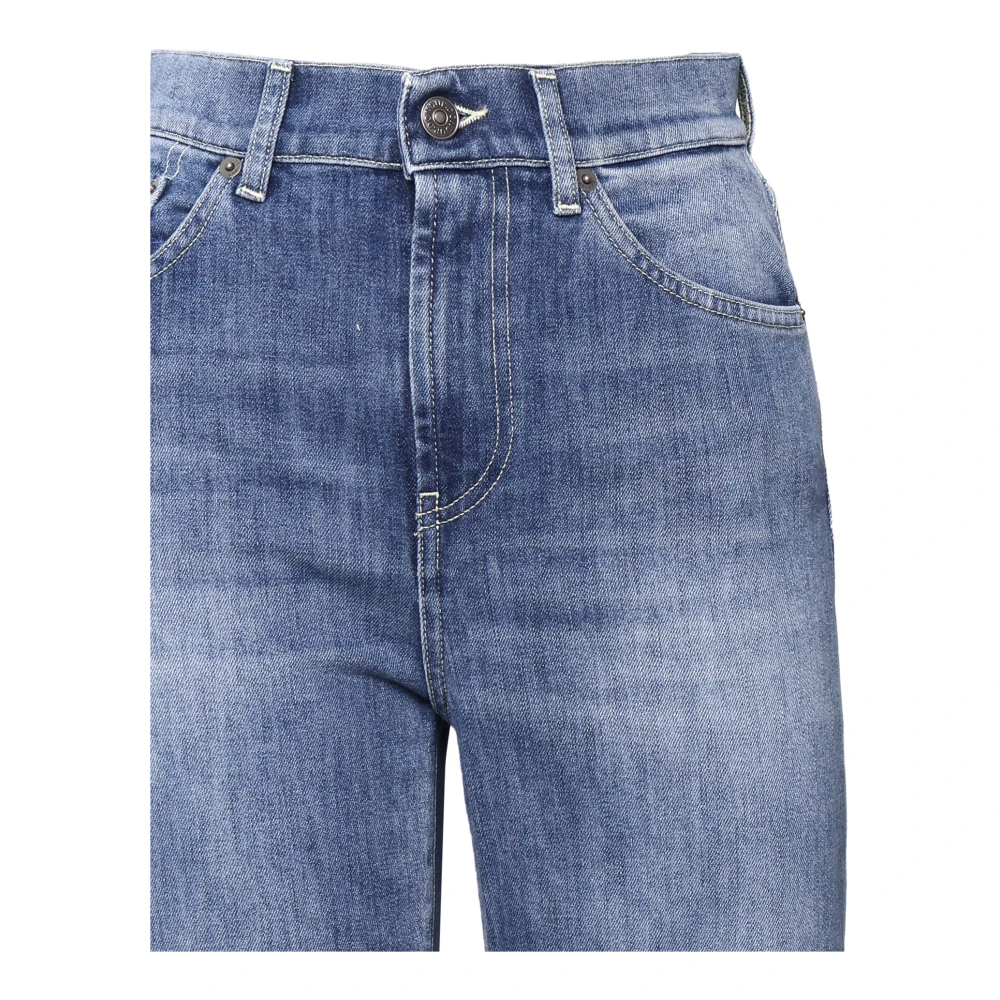 Dondup Denim Katoenen Jeans Rits Knoopsluiting Blue Dames