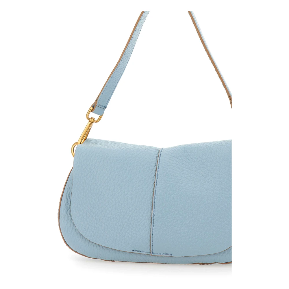Gianni Chiarini Blauwe Leren Schoudertas met Klep Blue Dames