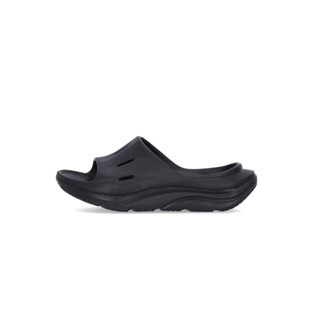 Hoka One One Snabbtorkande Recovery Sliders med Ventilerade Spår Black, Herr