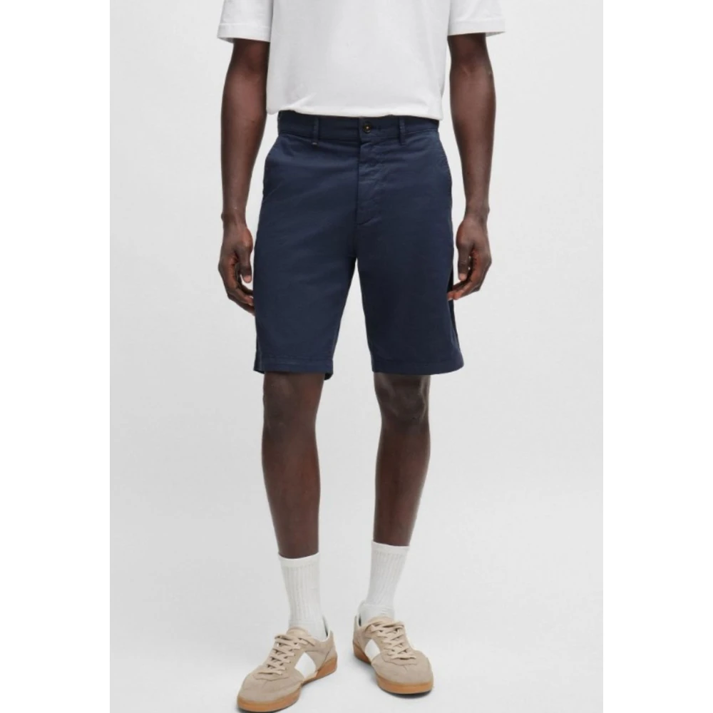 Hugo Boss Slim Chino Shorts voor Mannen Blue Heren