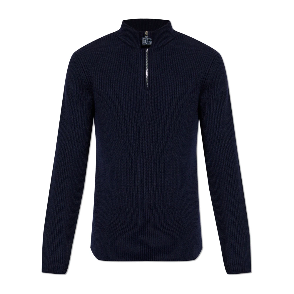 Dolce & Gabbana Men's Blue Wool Jumper - Turtlenecks - Xl - Knitwear