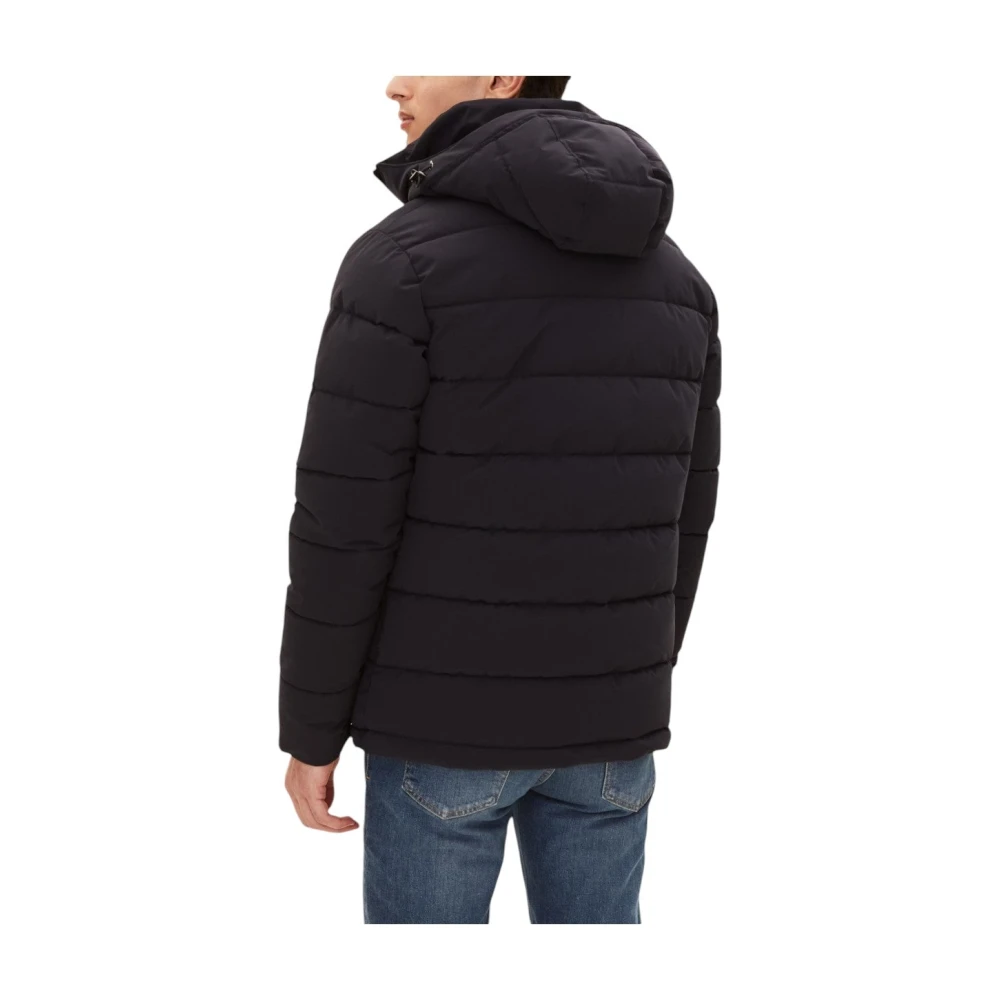 Oscar Jacobson Navy Hooded Puffer Jas Blue Heren