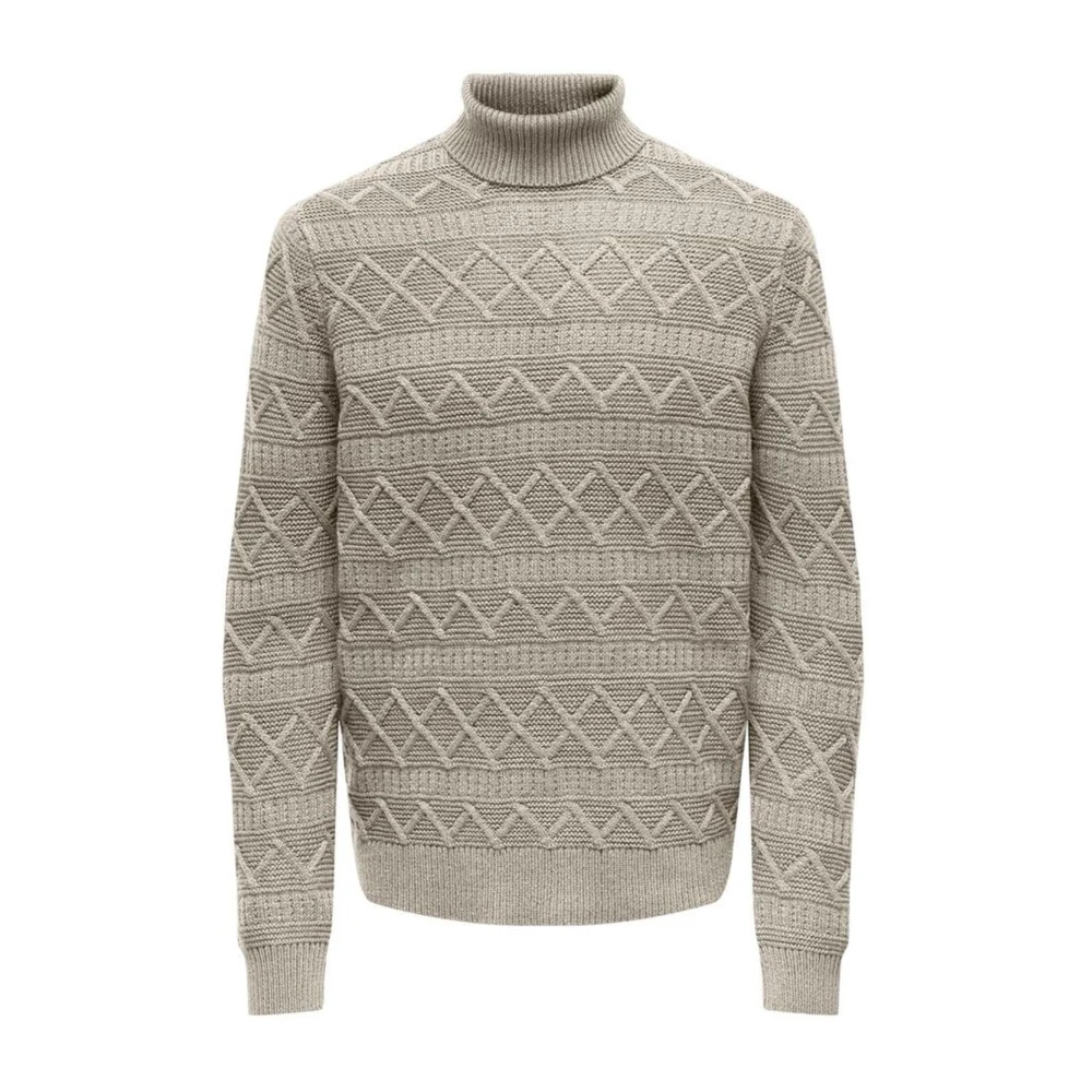 Only & Sons Gezellige wollen blend trui collectie Beige Heren