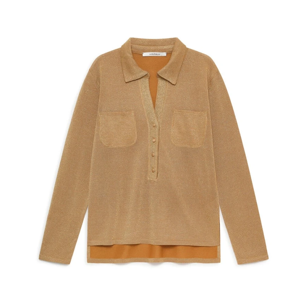 Maliparmi Donna Giallo Shiny Fluid Lurex Knitwear