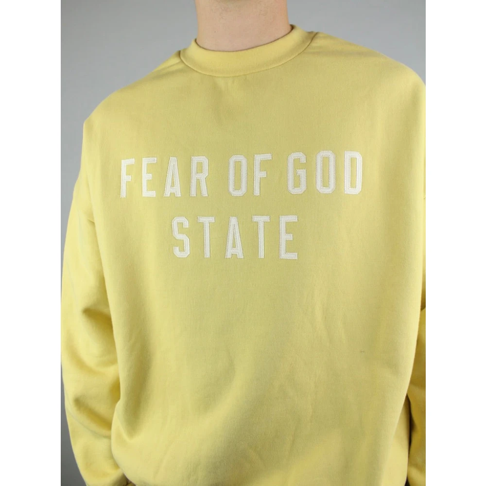 Fear Of God Luxe Amber Heavy Fleece Crewneck Yellow Heren