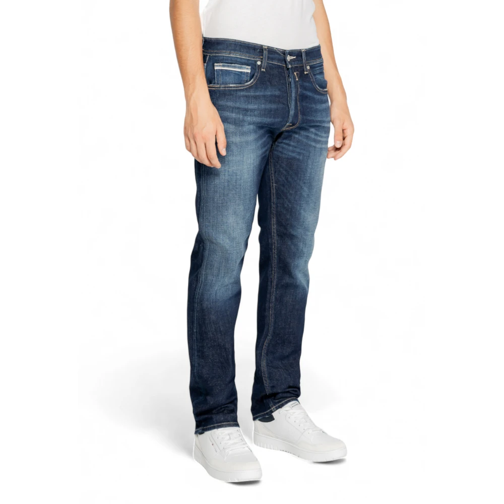 Replay Blauwe Jeans met Rits en Knoopsluiting Blue Heren