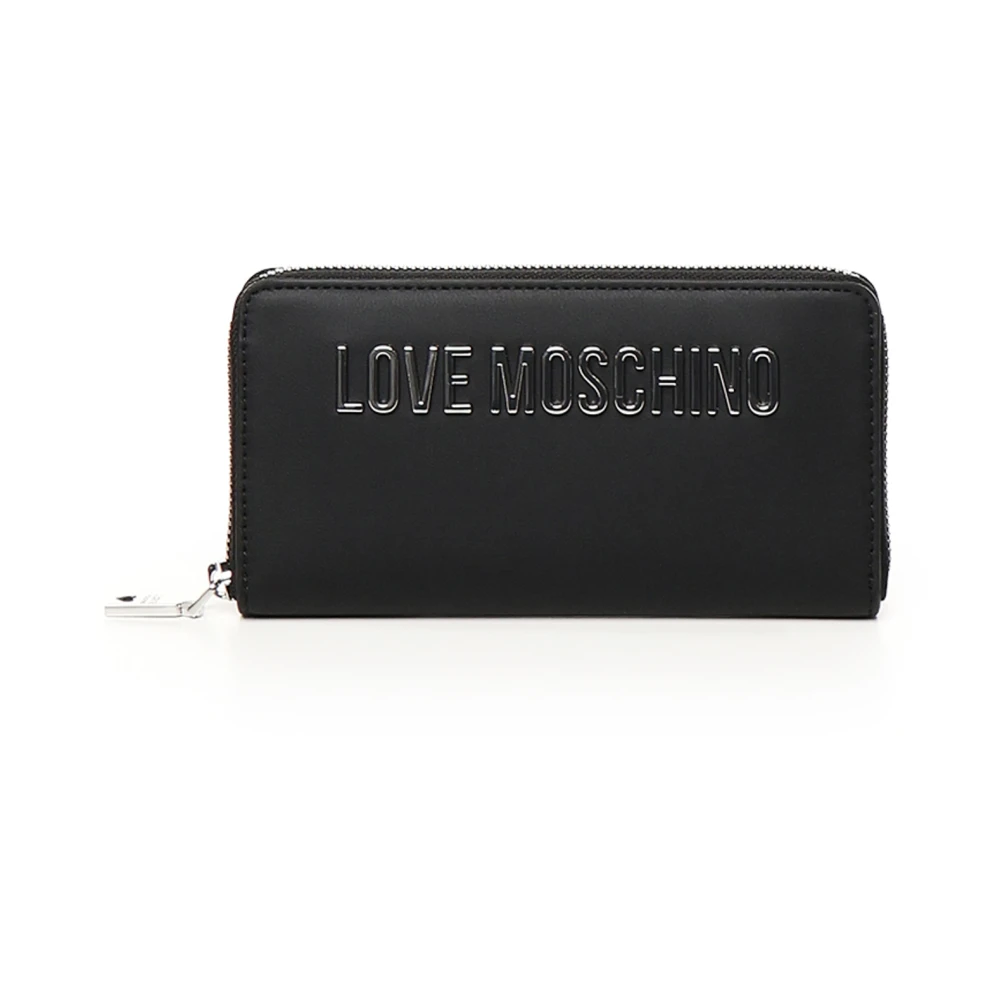 Love Moschino Zwarte Portemonnee met Gouden Logo Black Dames