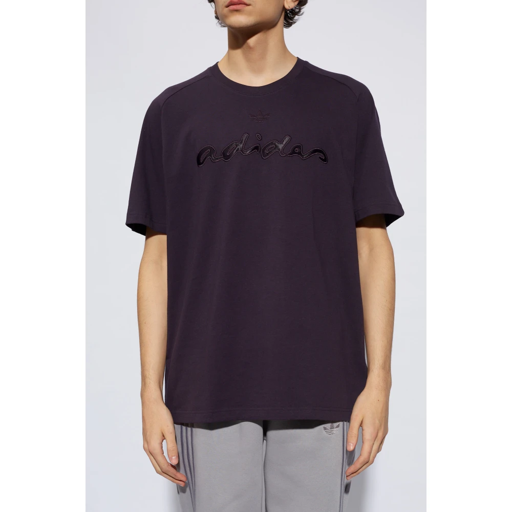 adidas Originals T-shirt met logo Purple Heren