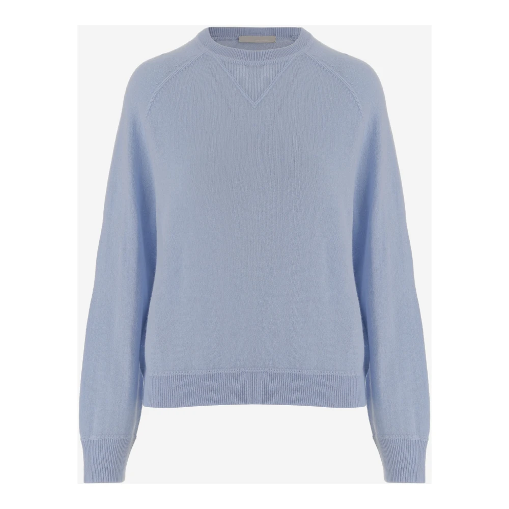 Allude Damen Blau Woll- Und Kaschmirpullover