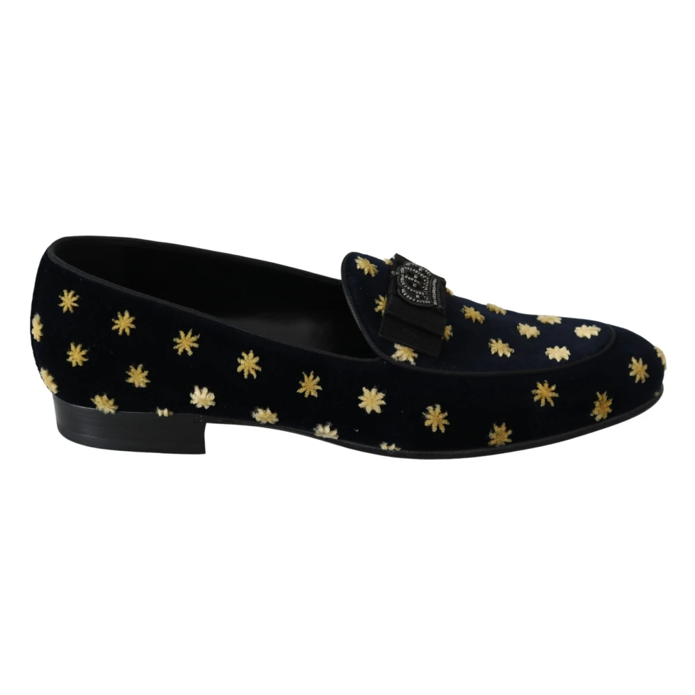 Dolce & Gabbana Homme Multicolor Chaussures, E, Taille: 39 Eu Velvet Crown Embroidery Mocassins