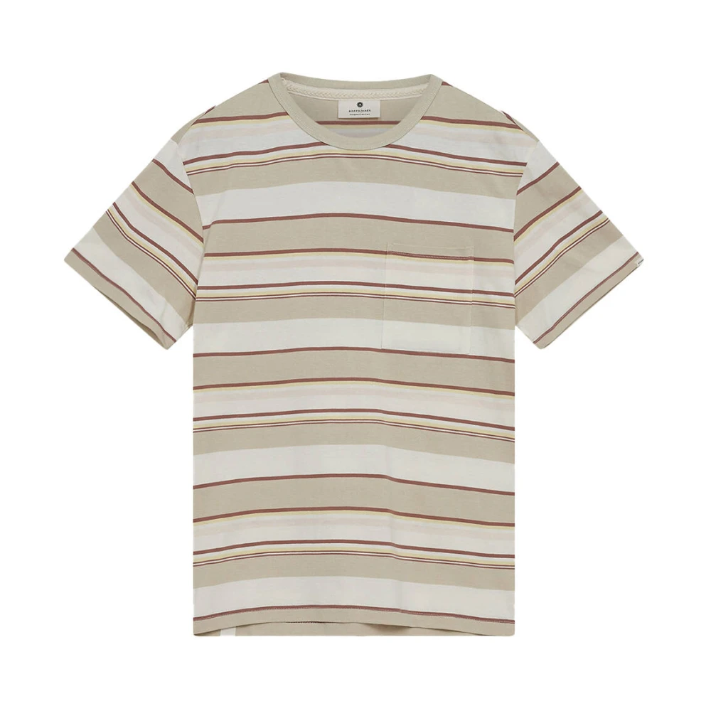 ANERKJENDT Heren Polo's & T-shirts Akkikki S s Stripe Tee Beige