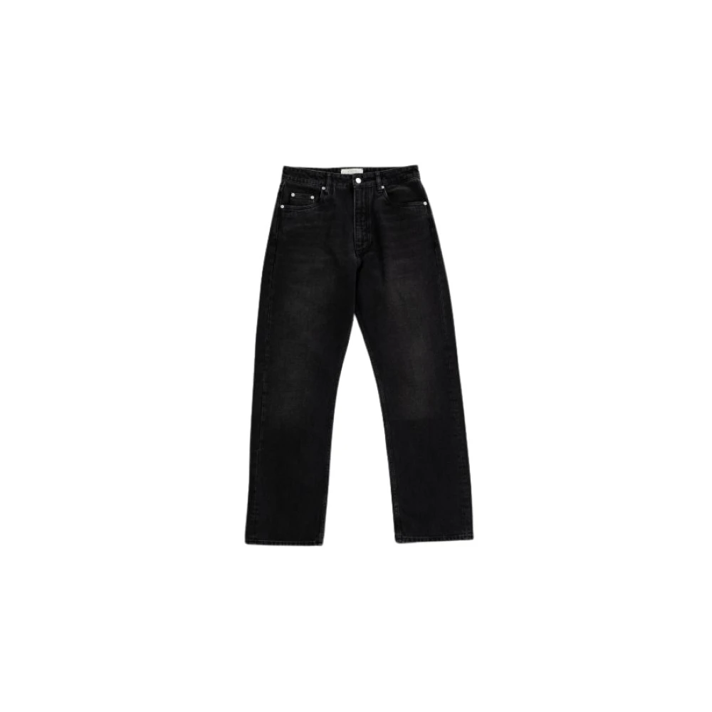 Studio Nicholson Zwarte Riso jeans recht model 5 zakken Black Heren