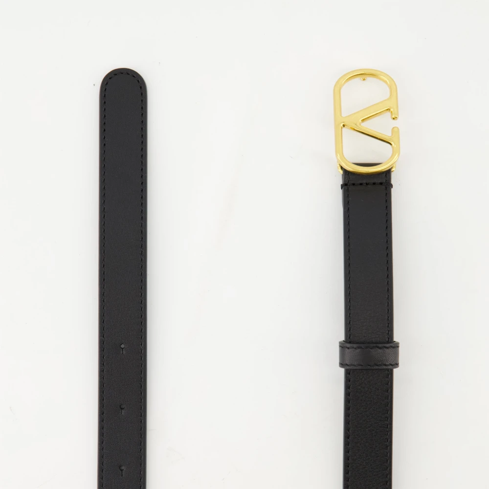 Valentino Garavani Zwarte VLogo leren riem Black Dames