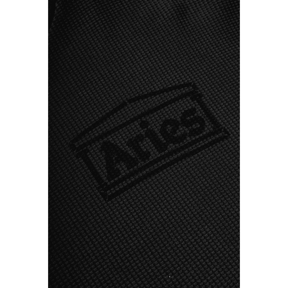 Aries Lange Mouw Wafel T-shirt Black Heren
