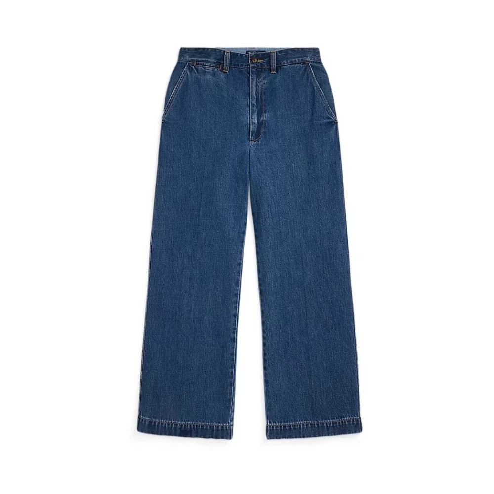 Polo Ralph Lauren Women's Blue Wide Jeans, Xs, Stylish Trousers For Men