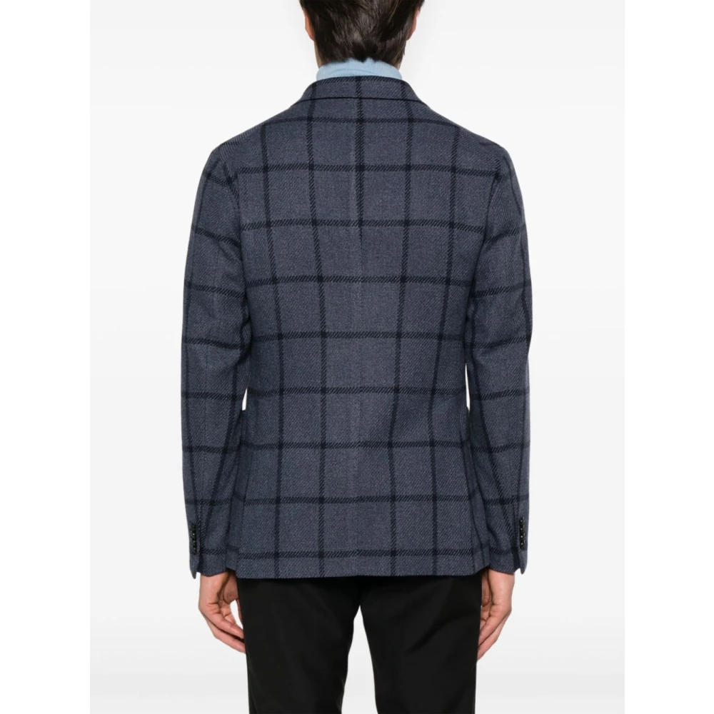 Tagliatore Geruite blazer Blue Heren