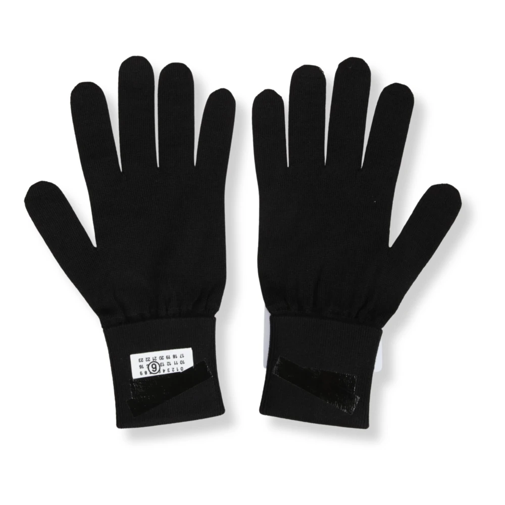 Mm6 Maison Margiela Black Gloves, Male, M, Wool Gloves
