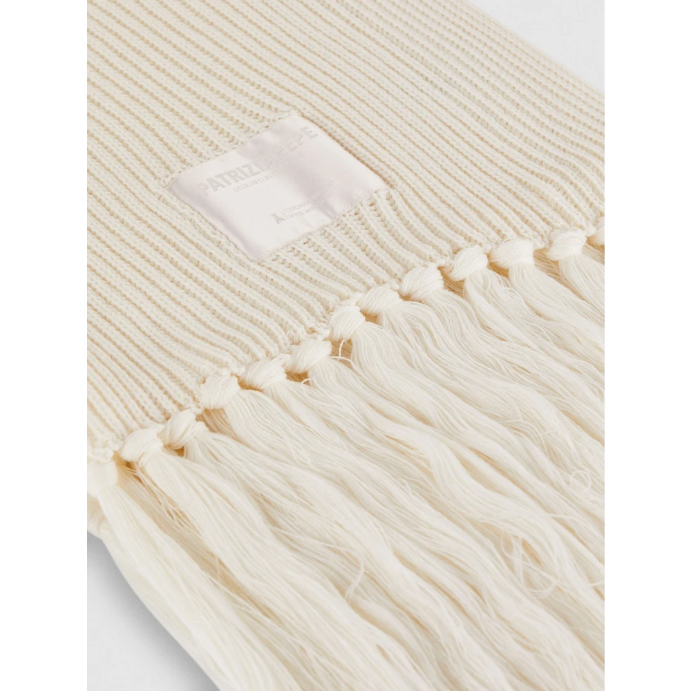PATRIZIA PEPE Beige Geribbeld Franje Sjaal Beige Dames