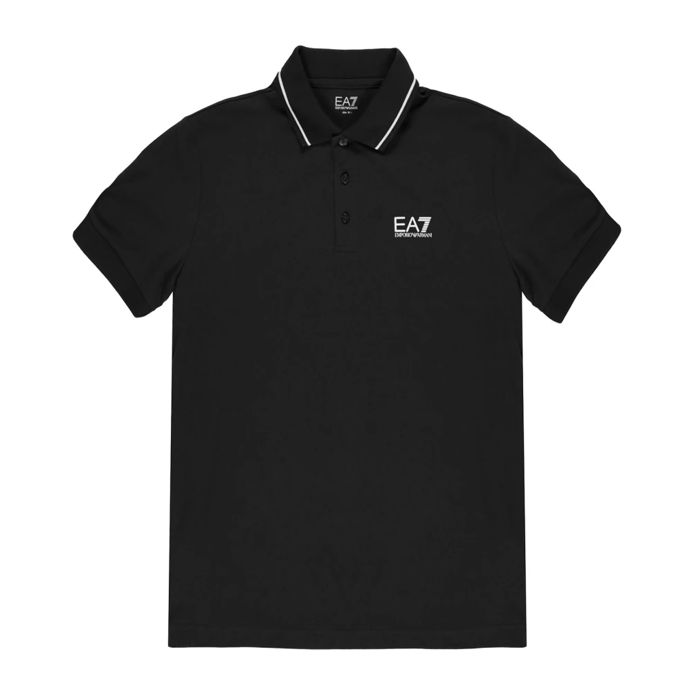 Emporio Armani Ea7 Mannelijk Zwart Polo Shirt Met Korte Mouwen