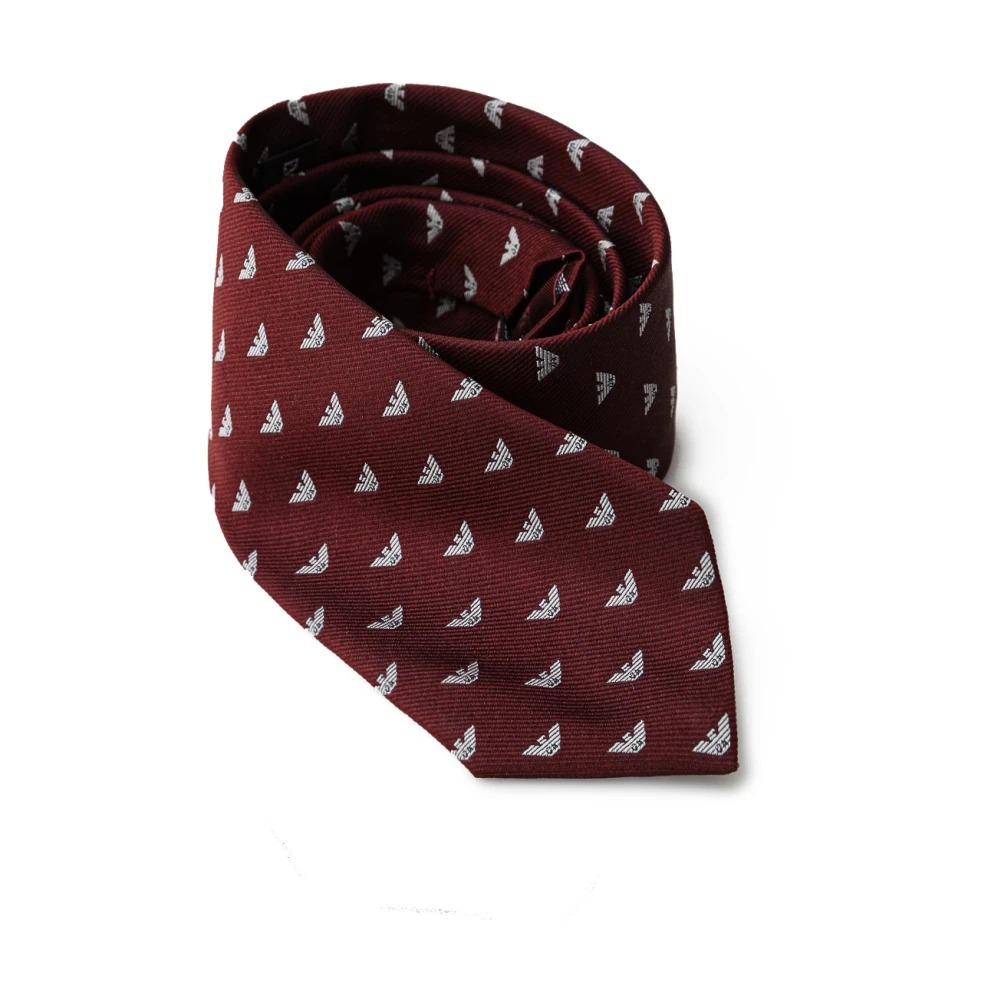 Emporio Armani Bordeaux Zijden Stropdas Red Heren