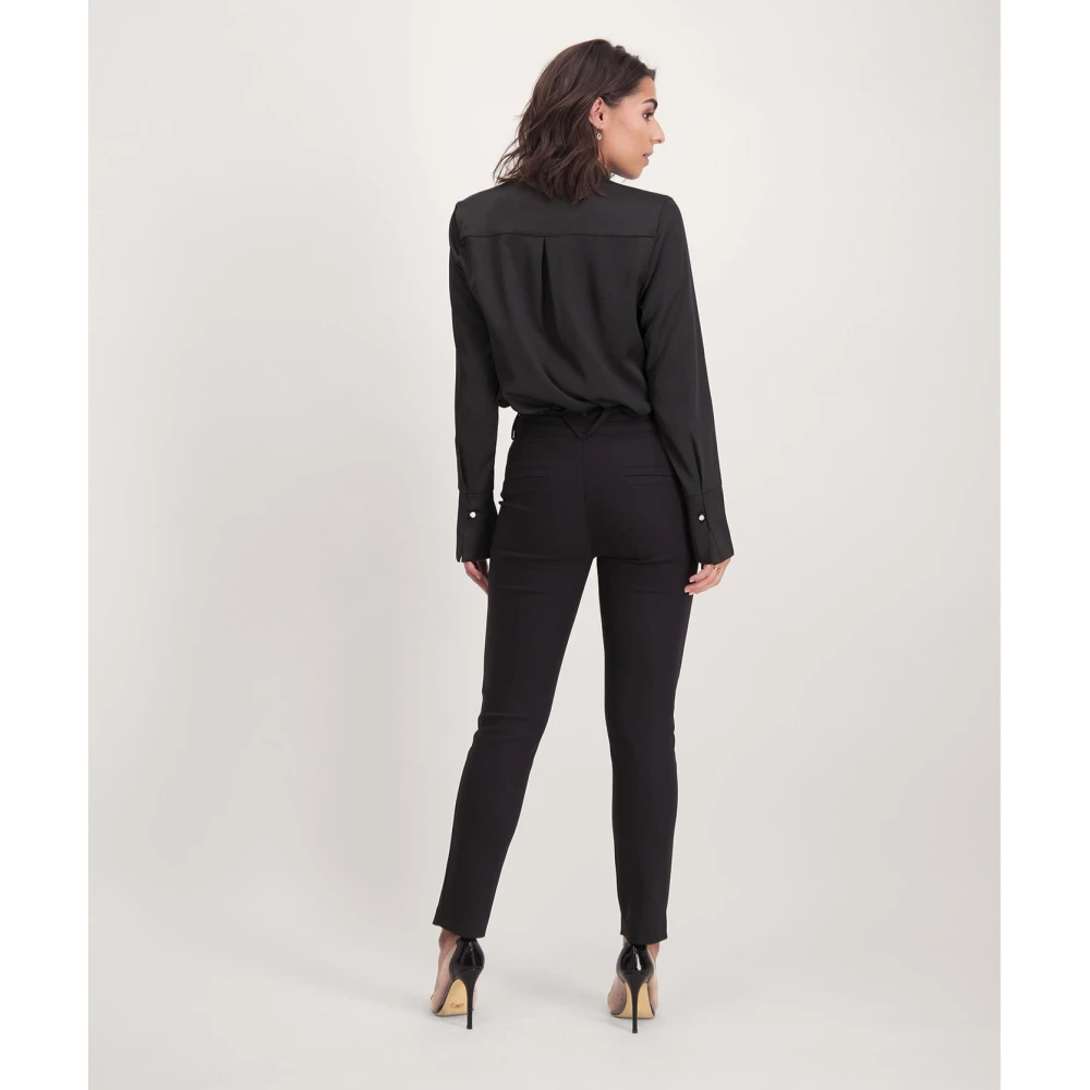 Josh V Hoge taille zwarte taps toelopende broek Black Dames