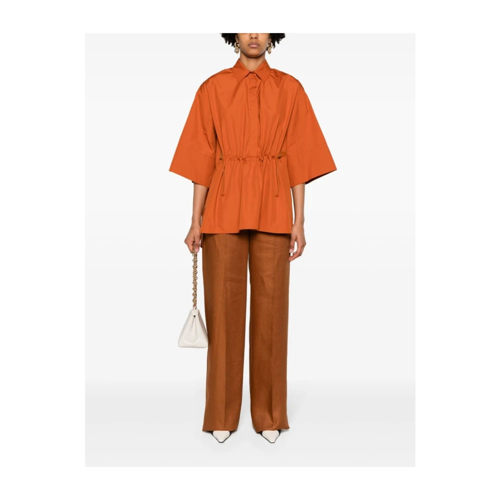 Max Mara Bruine jassen met trekkoord taille Brown Dames