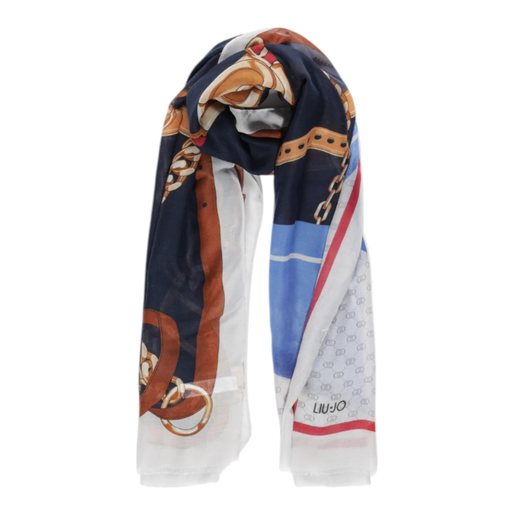Liu Jo Blauwe Ketting Print Sjaal Multicolor Dames
